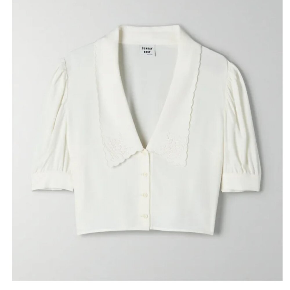 Aritzia Sunday Best Solitaire Blouse in White